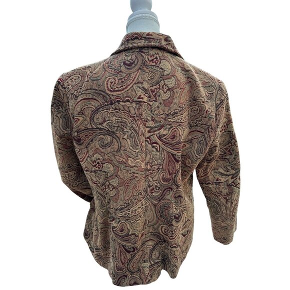 Vintage Ellen Figg Paisley Tapestry Blazer Jacket With Sequins - Picture 2 of 8